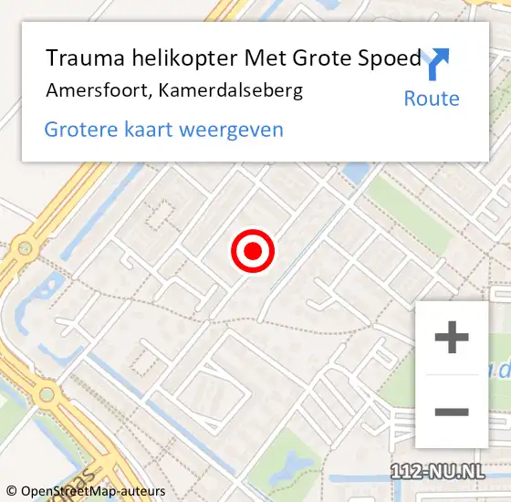 Locatie op kaart van de 112 melding: Trauma helikopter Met Grote Spoed Naar Amersfoort, Kamerdalseberg op 5 februari 2022 10:54