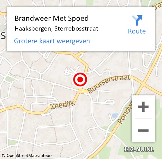 Locatie op kaart van de 112 melding: Brandweer Met Spoed Naar Haaksbergen, Sterrebosstraat op 5 februari 2022 11:02