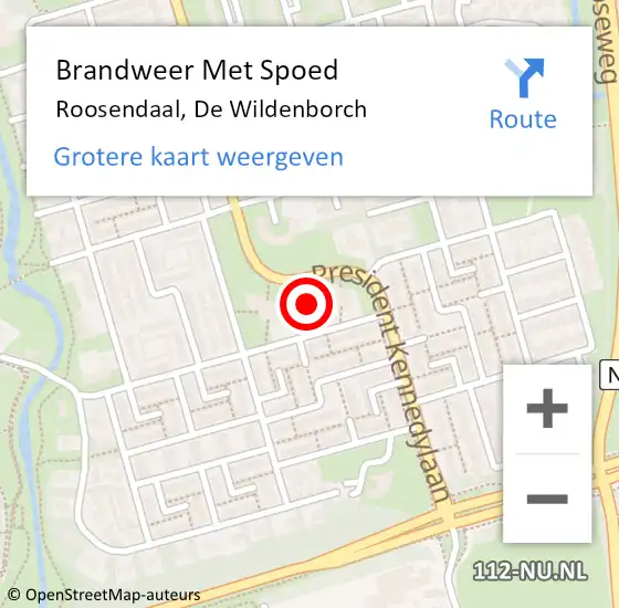 Locatie op kaart van de 112 melding: Brandweer Met Spoed Naar Roosendaal, De Wildenborch op 5 februari 2022 11:37