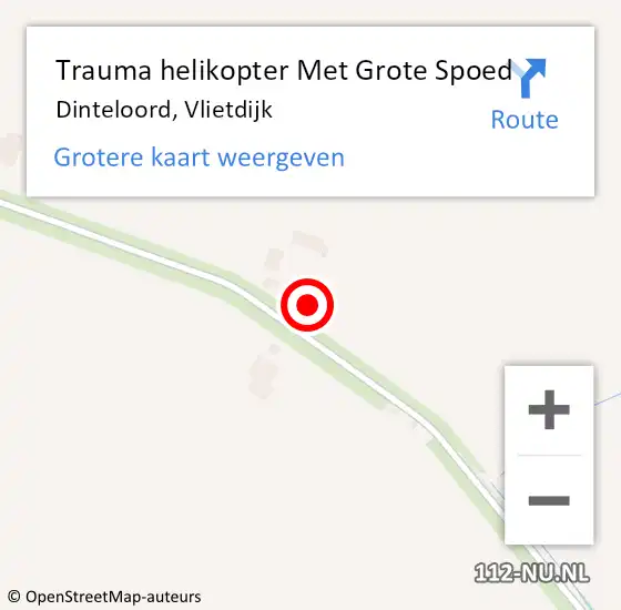 Locatie op kaart van de 112 melding: Trauma helikopter Met Grote Spoed Naar Dinteloord, Vlietdijk op 5 februari 2022 12:07