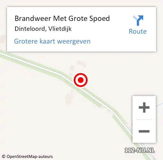 Locatie op kaart van de 112 melding: Brandweer Met Grote Spoed Naar Dinteloord, Vlietdijk op 5 februari 2022 12:08
