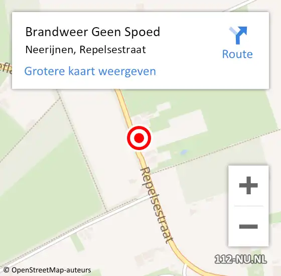 Locatie op kaart van de 112 melding: Brandweer Geen Spoed Naar Neerijnen, Repelsestraat op 5 februari 2022 12:42