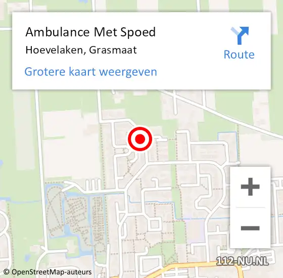 Locatie op kaart van de 112 melding: Ambulance Met Spoed Naar Hoevelaken, Grasmaat op 5 februari 2022 13:02