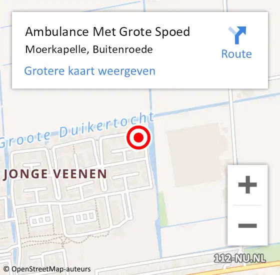 Locatie op kaart van de 112 melding: Ambulance Met Grote Spoed Naar Moerkapelle, Buitenroede op 5 februari 2022 13:02