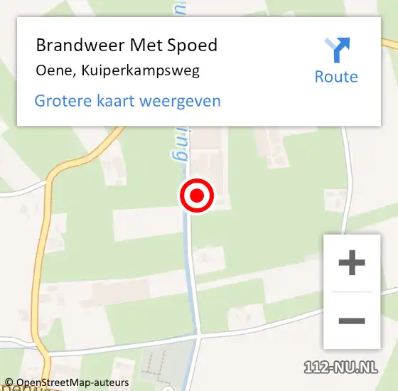 Locatie op kaart van de 112 melding: Brandweer Met Spoed Naar Oene, Kuiperkampsweg op 5 februari 2022 13:44