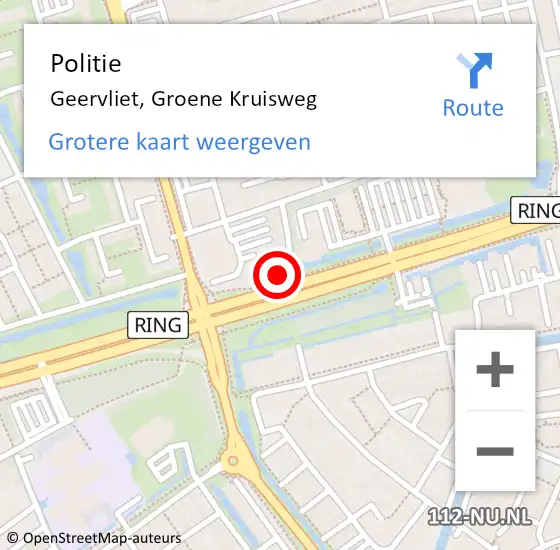 Locatie op kaart van de 112 melding: Politie Geervliet, Groene Kruisweg op 5 februari 2022 13:46