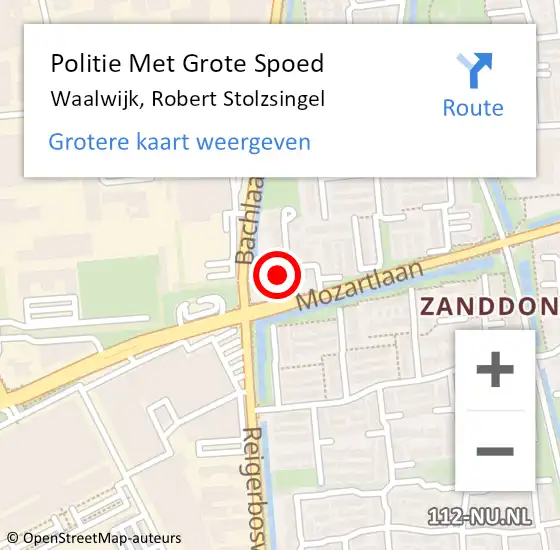 Locatie op kaart van de 112 melding: Politie Met Grote Spoed Naar Waalwijk, Robert Stolzsingel op 5 februari 2022 13:48