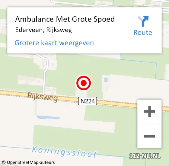Locatie op kaart van de 112 melding: Ambulance Met Grote Spoed Naar Ederveen, Rijksweg op 5 februari 2022 14:11