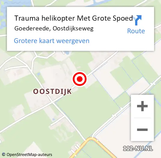 Locatie op kaart van de 112 melding: Trauma helikopter Met Grote Spoed Naar Goedereede, Oostdijkseweg op 5 februari 2022 14:41