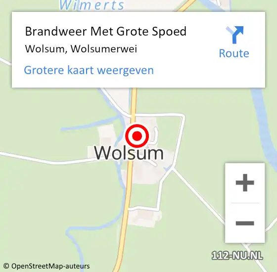 Locatie op kaart van de 112 melding: Brandweer Met Grote Spoed Naar Wolsum, Wolsumerwei op 5 februari 2022 14:54
