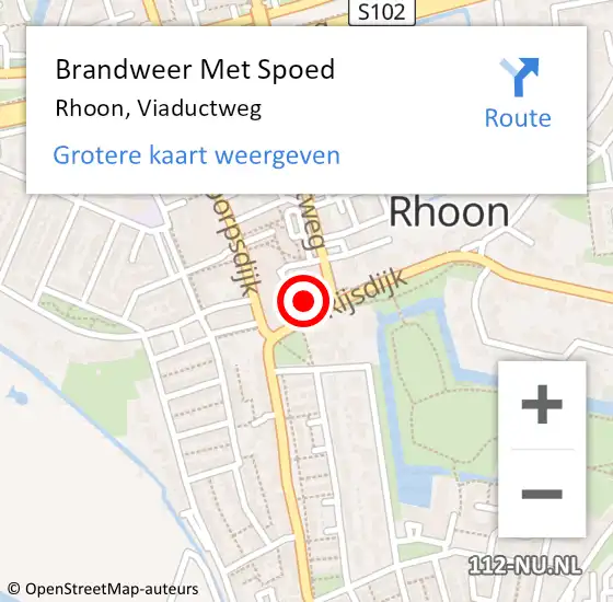 Locatie op kaart van de 112 melding: Brandweer Met Spoed Naar Rhoon, Viaductweg op 5 februari 2022 15:46