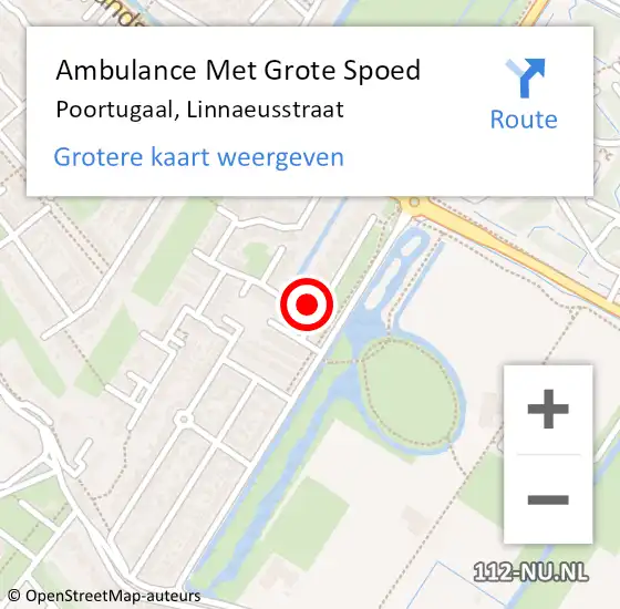 Locatie op kaart van de 112 melding: Ambulance Met Grote Spoed Naar Poortugaal, Linnaeusstraat op 5 februari 2022 15:48