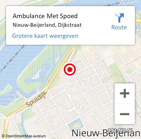 Locatie op kaart van de 112 melding: Ambulance Met Spoed Naar Nieuw-Beijerland, Dijkstraat op 5 februari 2022 15:53