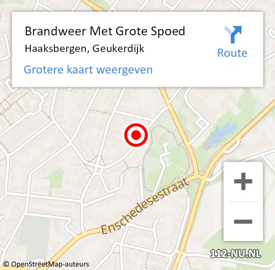 Locatie op kaart van de 112 melding: Brandweer Met Grote Spoed Naar Haaksbergen, Geukerdijk op 5 februari 2022 16:04