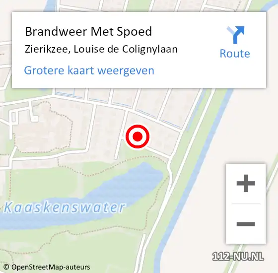 Locatie op kaart van de 112 melding: Brandweer Met Spoed Naar Zierikzee, Louise de Colignylaan op 5 februari 2022 16:04