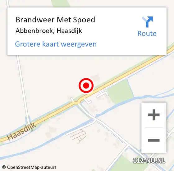 Locatie op kaart van de 112 melding: Brandweer Met Spoed Naar Abbenbroek, Haasdijk op 5 februari 2022 16:29