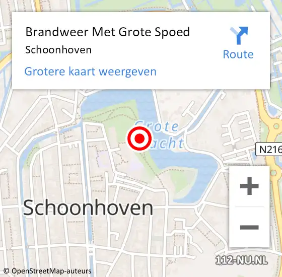 Locatie op kaart van de 112 melding: Brandweer Met Grote Spoed Naar Schoonhoven op 5 februari 2022 16:30