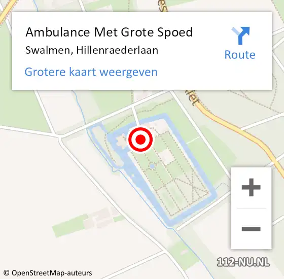 Locatie op kaart van de 112 melding: Ambulance Met Grote Spoed Naar Swalmen, Hillenraederlaan op 5 februari 2022 16:42