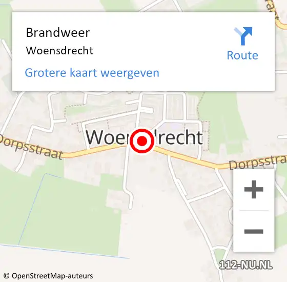 Locatie op kaart van de 112 melding: Brandweer Woensdrecht op 5 februari 2022 16:55