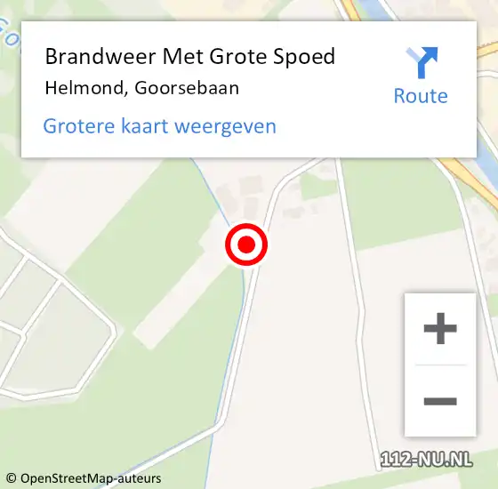 Locatie op kaart van de 112 melding: Brandweer Met Grote Spoed Naar Helmond, Goorsebaan op 5 februari 2022 17:08