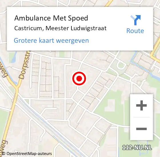 Locatie op kaart van de 112 melding: Ambulance Met Spoed Naar Castricum, Meester Ludwigstraat op 5 februari 2022 17:12