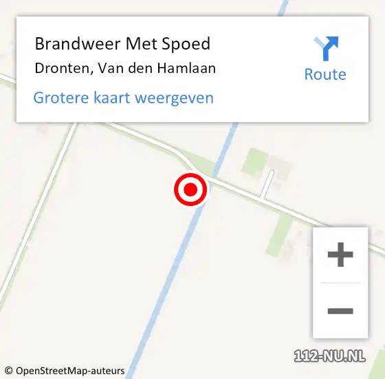 Locatie op kaart van de 112 melding: Brandweer Met Spoed Naar Dronten, Van den Hamlaan op 5 februari 2022 17:15