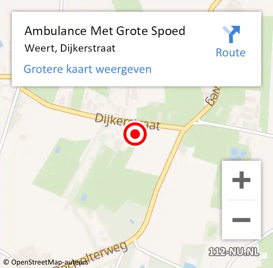 Locatie op kaart van de 112 melding: Ambulance Met Grote Spoed Naar Weert, Dijkerstraat op 5 februari 2022 17:27