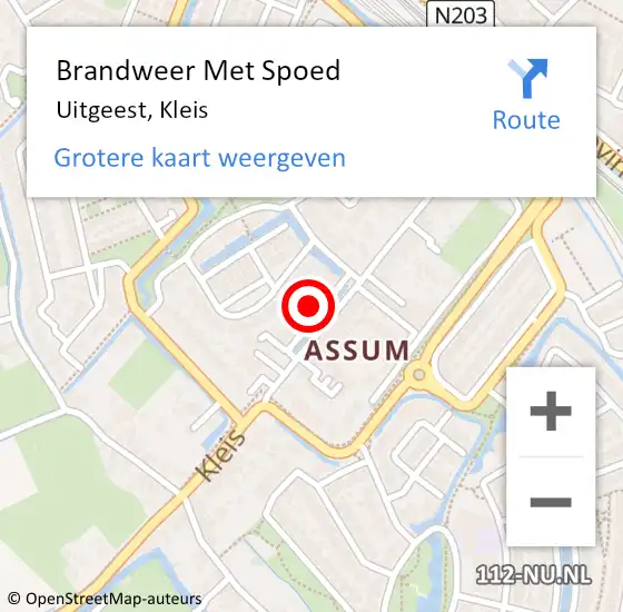 Locatie op kaart van de 112 melding: Brandweer Met Spoed Naar Uitgeest, Kleis op 5 februari 2022 17:33