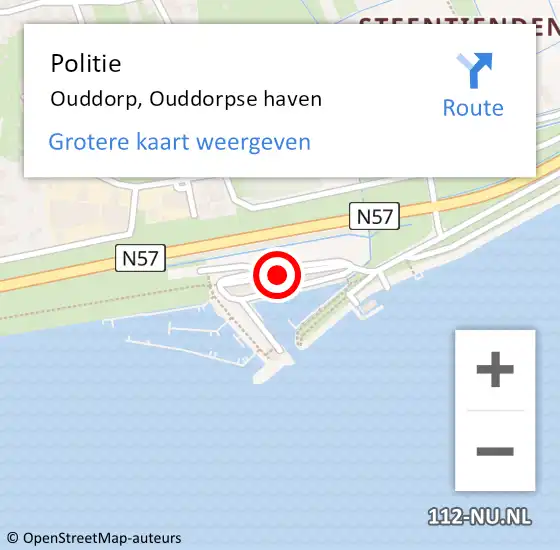 Locatie op kaart van de 112 melding: Politie Ouddorp, Ouddorpse haven op 5 februari 2022 17:42