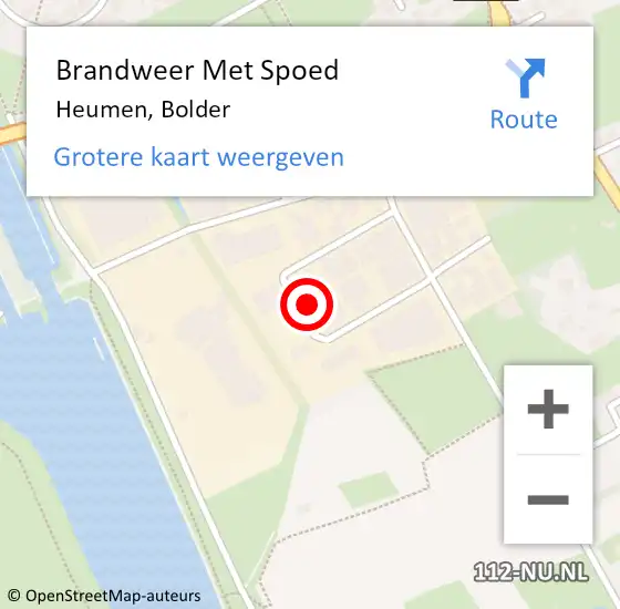 Locatie op kaart van de 112 melding: Brandweer Met Spoed Naar Heumen, Bolder op 5 februari 2022 18:03