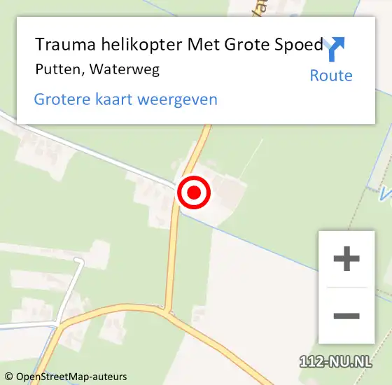 Locatie op kaart van de 112 melding: Trauma helikopter Met Grote Spoed Naar Putten, Waterweg op 5 februari 2022 18:14