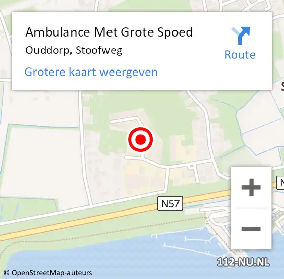 Locatie op kaart van de 112 melding: Ambulance Met Grote Spoed Naar Ouddorp, Stoofweg op 5 februari 2022 18:18