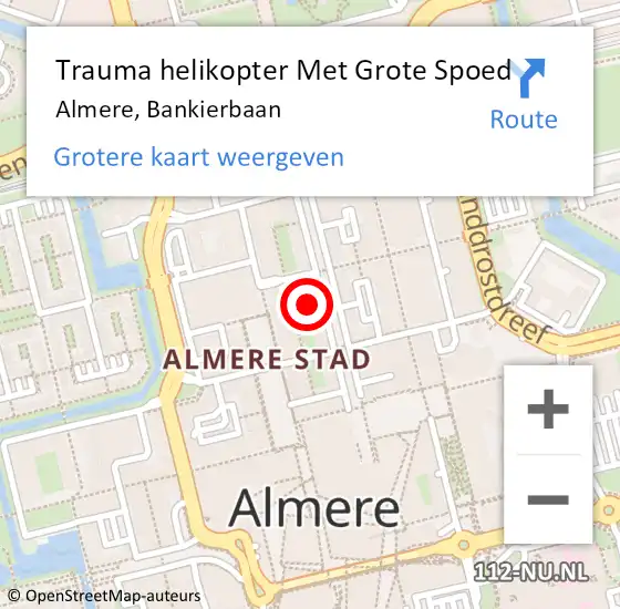 Locatie op kaart van de 112 melding: Trauma helikopter Met Grote Spoed Naar Almere, Bankierbaan op 5 februari 2022 18:25