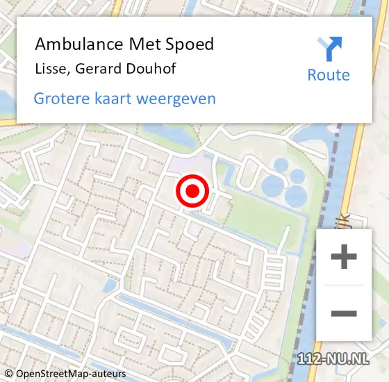 Locatie op kaart van de 112 melding: Ambulance Met Spoed Naar Lisse, Gerard Douhof op 5 februari 2022 18:25