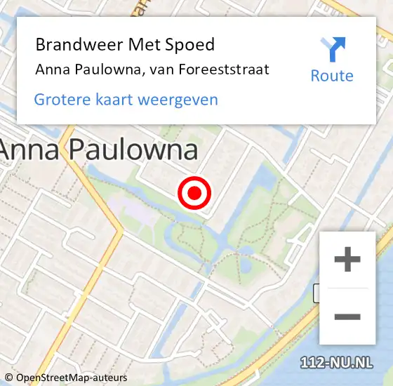 Locatie op kaart van de 112 melding: Brandweer Met Spoed Naar Anna Paulowna, van Foreeststraat op 5 februari 2022 18:31