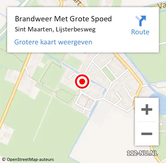 Locatie op kaart van de 112 melding: Brandweer Met Grote Spoed Naar Sint Maarten, Lijsterbesweg op 5 februari 2022 18:31