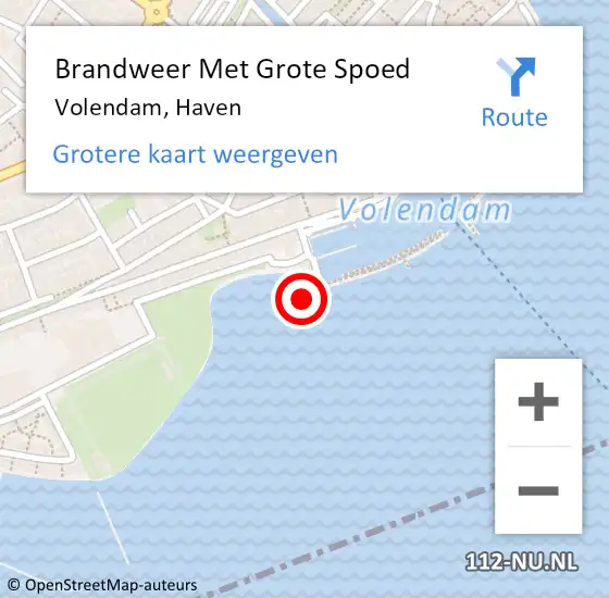 Locatie op kaart van de 112 melding: Brandweer Met Grote Spoed Naar Volendam, Haven op 5 februari 2022 19:03