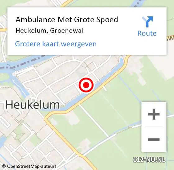 Locatie op kaart van de 112 melding: Ambulance Met Grote Spoed Naar Heukelum, Groenewal op 5 februari 2022 19:20