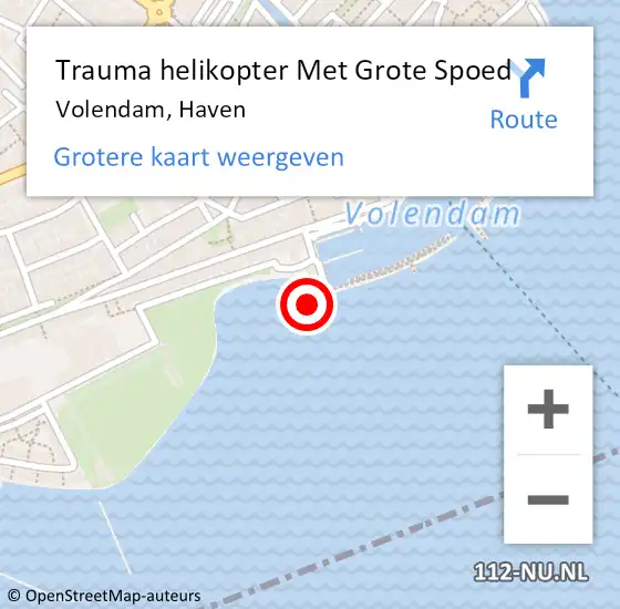 Locatie op kaart van de 112 melding: Trauma helikopter Met Grote Spoed Naar Volendam, Haven op 5 februari 2022 19:26