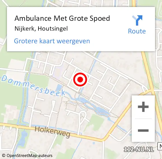 Locatie op kaart van de 112 melding: Ambulance Met Grote Spoed Naar Nijkerk, Houtsingel op 5 februari 2022 19:35