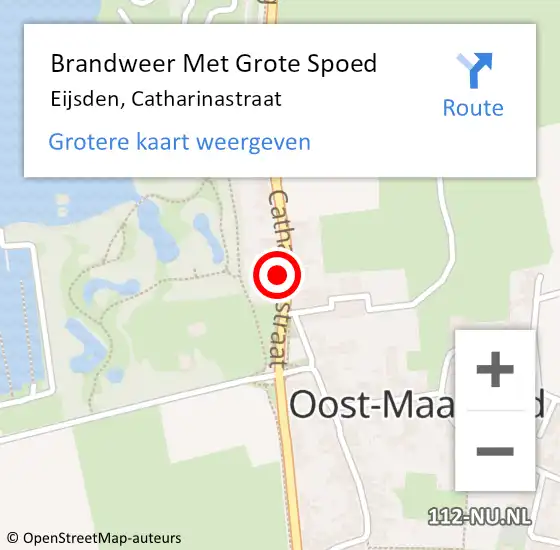 Locatie op kaart van de 112 melding: Brandweer Met Grote Spoed Naar Eijsden, Catharinastraat op 5 februari 2022 19:46