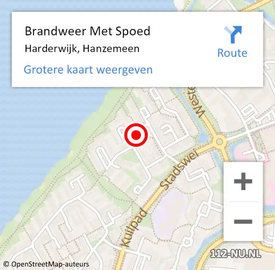 Locatie op kaart van de 112 melding: Brandweer Met Spoed Naar Harderwijk, Hanzemeen op 5 februari 2022 20:24