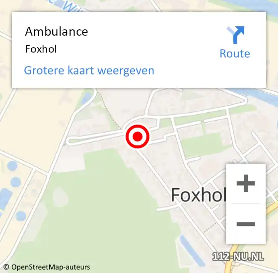 Locatie op kaart van de 112 melding: Ambulance Foxhol op 5 februari 2022 20:50