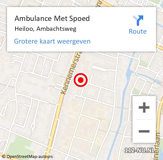 Locatie op kaart van de 112 melding: Ambulance Met Spoed Naar Heiloo, Ambachtsweg op 5 februari 2022 21:01