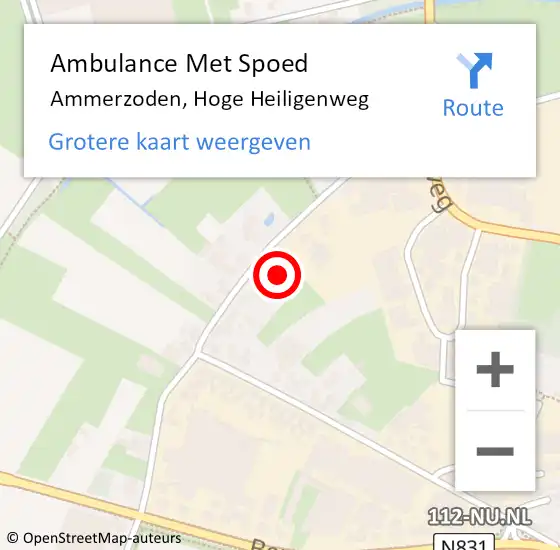 Locatie op kaart van de 112 melding: Ambulance Met Spoed Naar Ammerzoden, Hoge Heiligenweg op 5 februari 2022 21:17