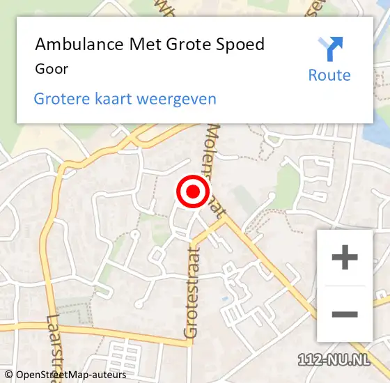 Locatie op kaart van de 112 melding: Ambulance Met Grote Spoed Naar Goor op 5 februari 2022 21:21