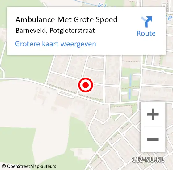 Locatie op kaart van de 112 melding: Ambulance Met Grote Spoed Naar Barneveld, Potgieterstraat op 5 februari 2022 21:27