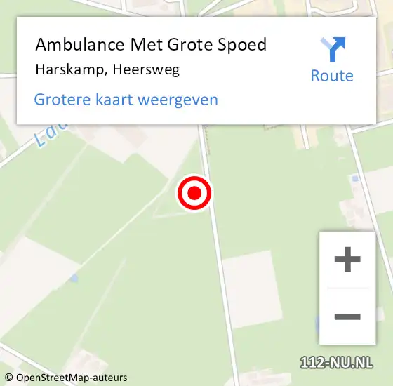 Locatie op kaart van de 112 melding: Ambulance Met Grote Spoed Naar Harskamp, Heersweg op 5 februari 2022 21:39