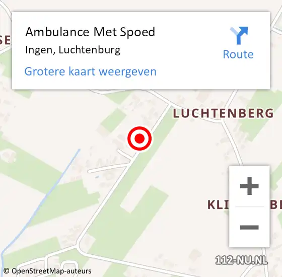 Locatie op kaart van de 112 melding: Ambulance Met Spoed Naar Ingen, Luchtenburg op 5 februari 2022 21:47