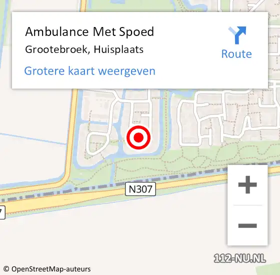 Locatie op kaart van de 112 melding: Ambulance Met Spoed Naar Grootebroek, Huisplaats op 5 februari 2022 22:57